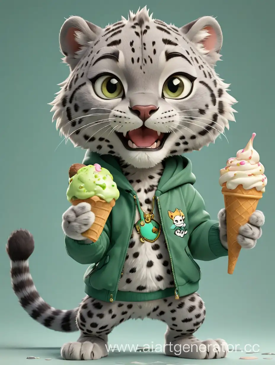 Chibi-Style-Gray-Leopard-Holding-Cats-Paw-and-Ice-Cream