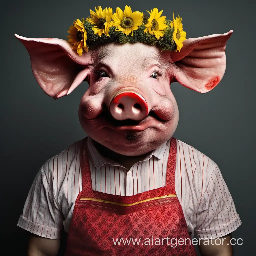 Ukrainian-Woman-with-a-Pigs-Mask