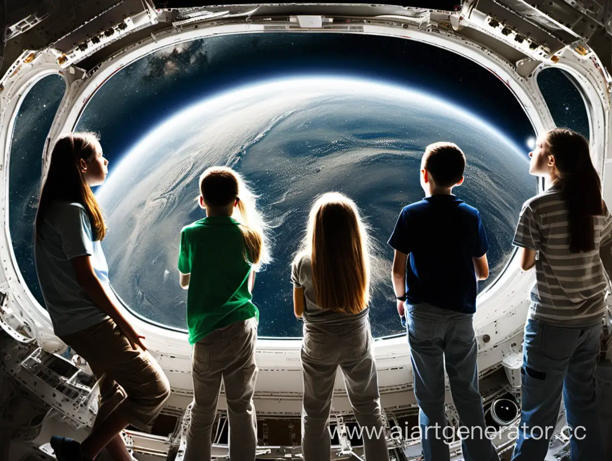 студенты смотрят в космос