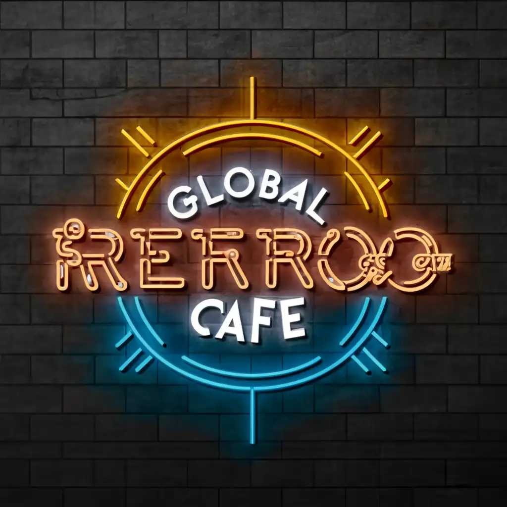 LOGO-Design-for-Global-Retro-Fusion-Cafe-FuturisticRetro-Aesthetic-with-Neon-and-Clear-Background