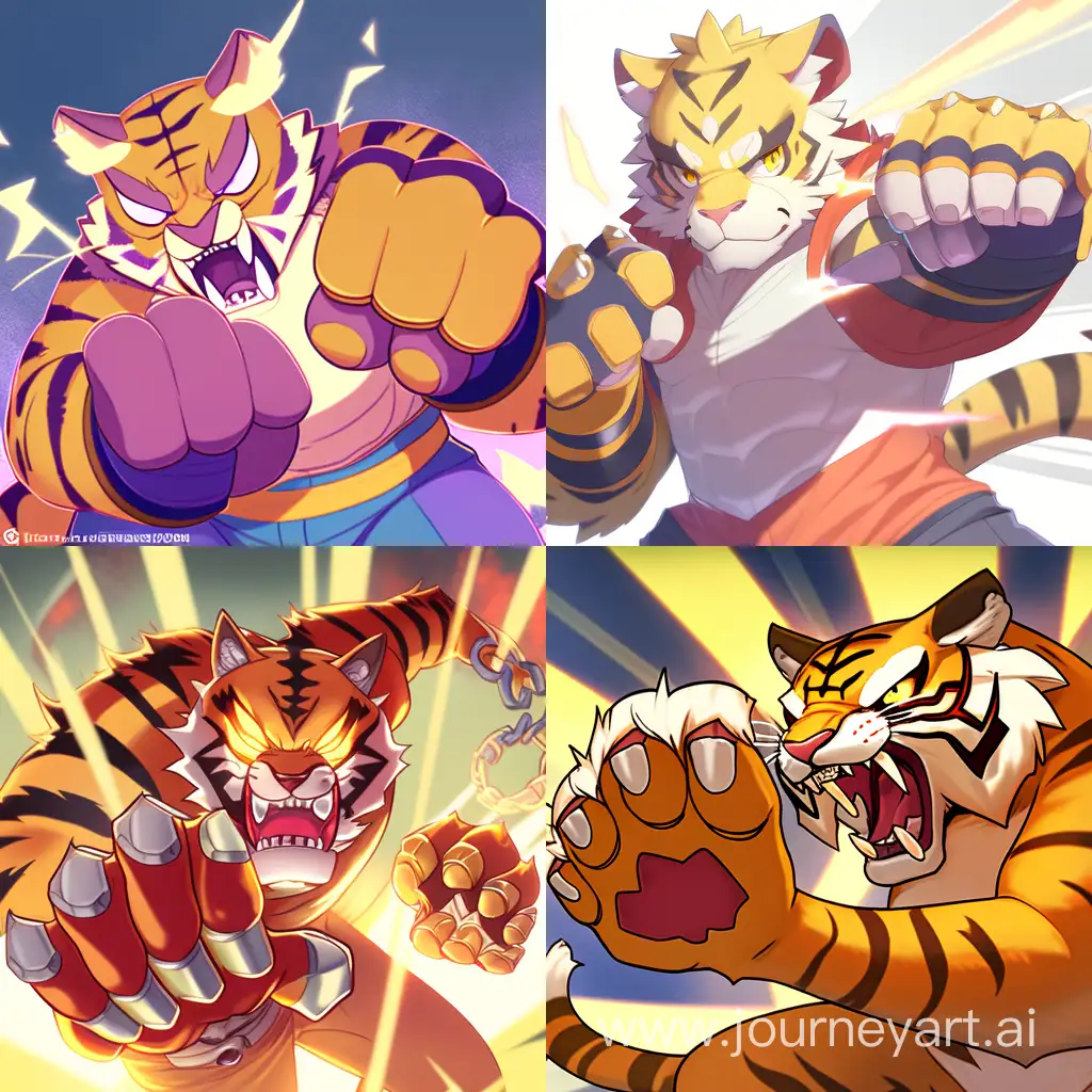 Fierce-Tiger-with-Roaring-Claws-in-Niji-Colors