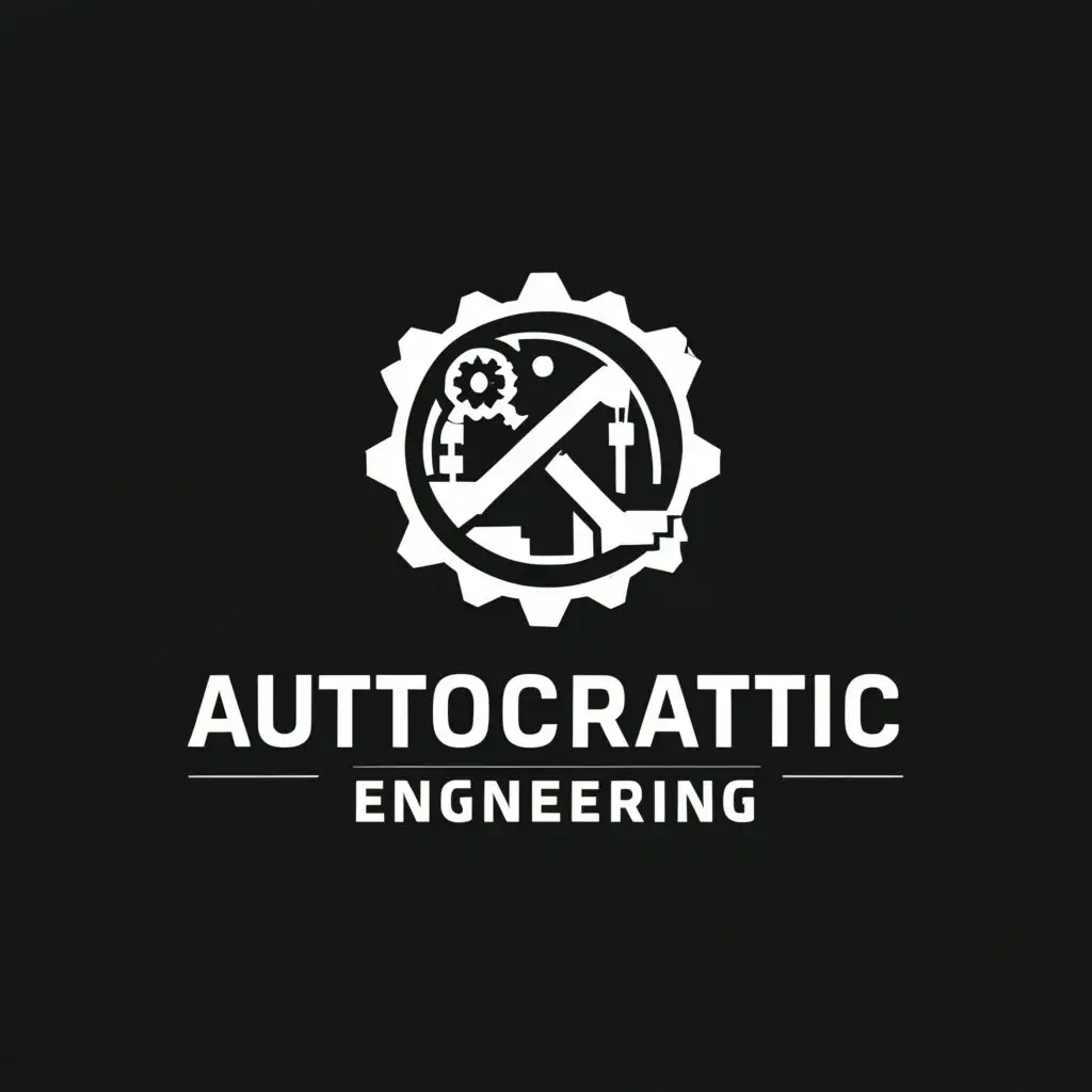 a logo design,with the text "autocratic engineering", main symbol:construction,Moderate,be used in Construction industry,clear background
