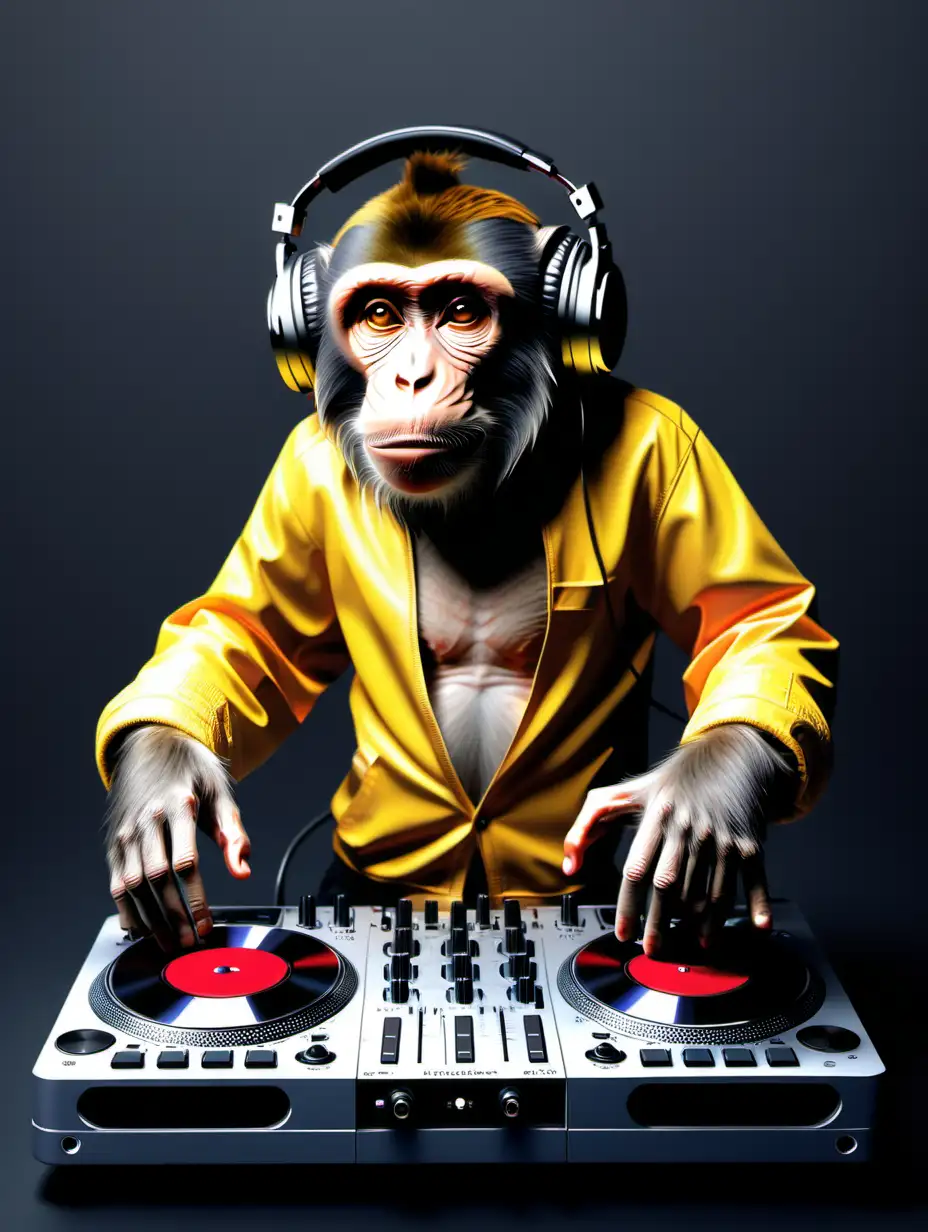 Modern Monkey DJ Mixing Music