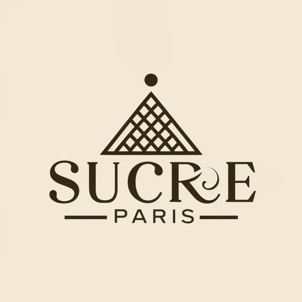 a logo design,with the text "SUCRE PARIS", main symbol:Waffle Louvre,Complexe,be used in Restaurant industry,clear background