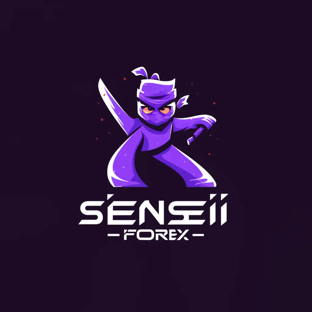 a logo design,with the text "Senseii Forex", main symbol:A ninja,complex,clear background