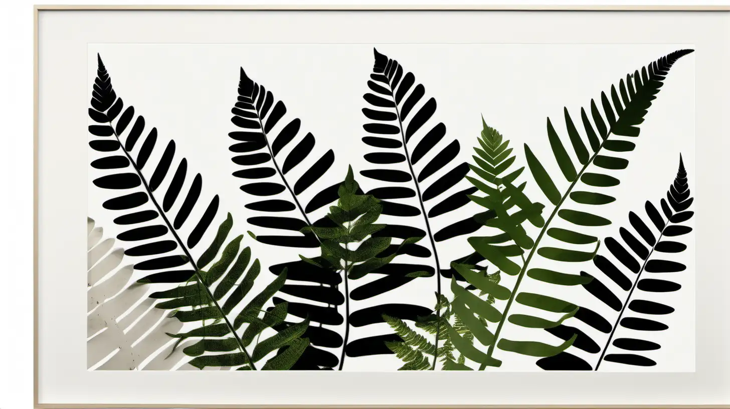 a modern abstract art with ferns, in the style of Minimalist Japandi art piece,
Japandi color palettes, 100% white background, minimalist, Erik Gunnar Asplund--ar 3:4 --s 100 --v 5.1