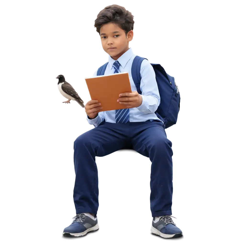 School-Boy-with-Bird-Captivating-PNG-Image-for-Educational-Resources