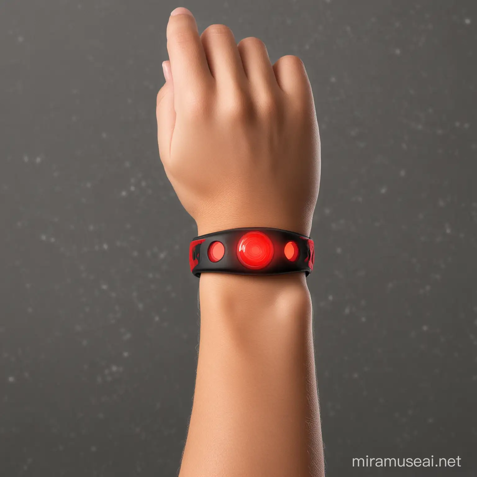 Child Safety Wristband with Flashing Red Light and Loud Alarm