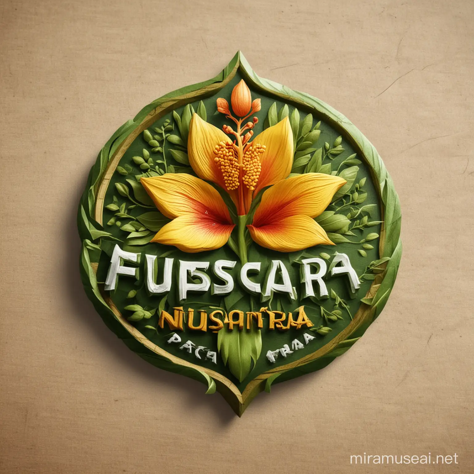Make a logo puspa flora nusantara with realistic