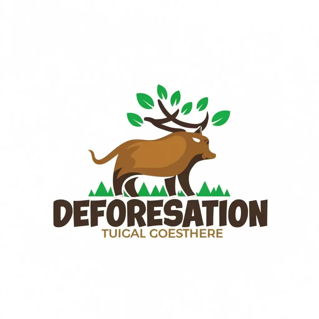 logo, animals, with the text "deforestation", typography, be used in Animals Pets industry
