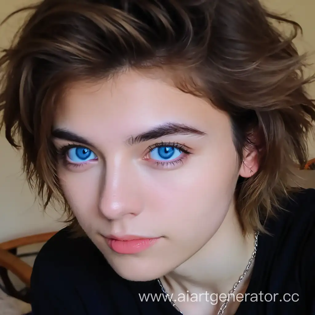 FemBoy UwU Blue eyes nonMakeUp