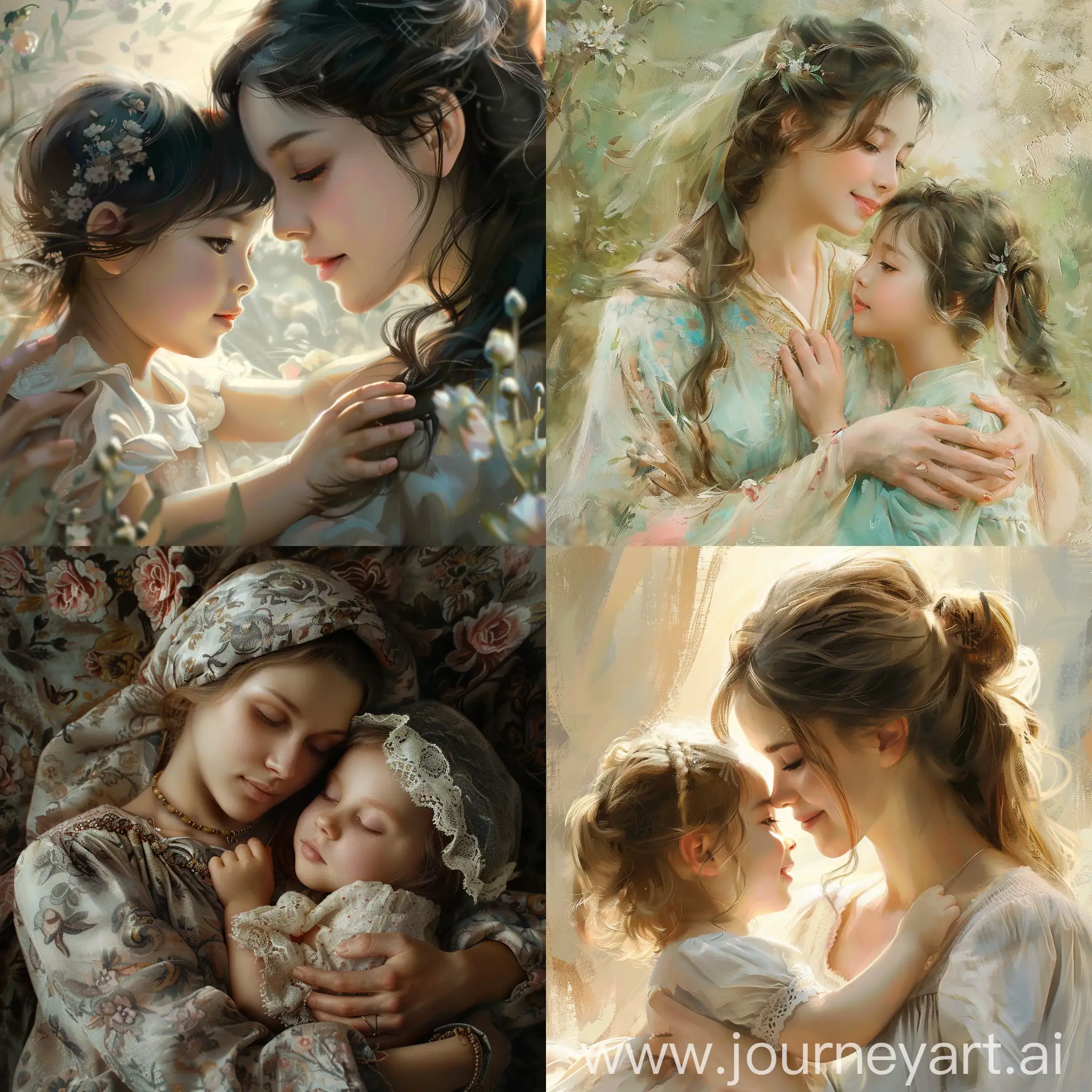 Loving-Mother-Embracing-Her-Child-Tenderly