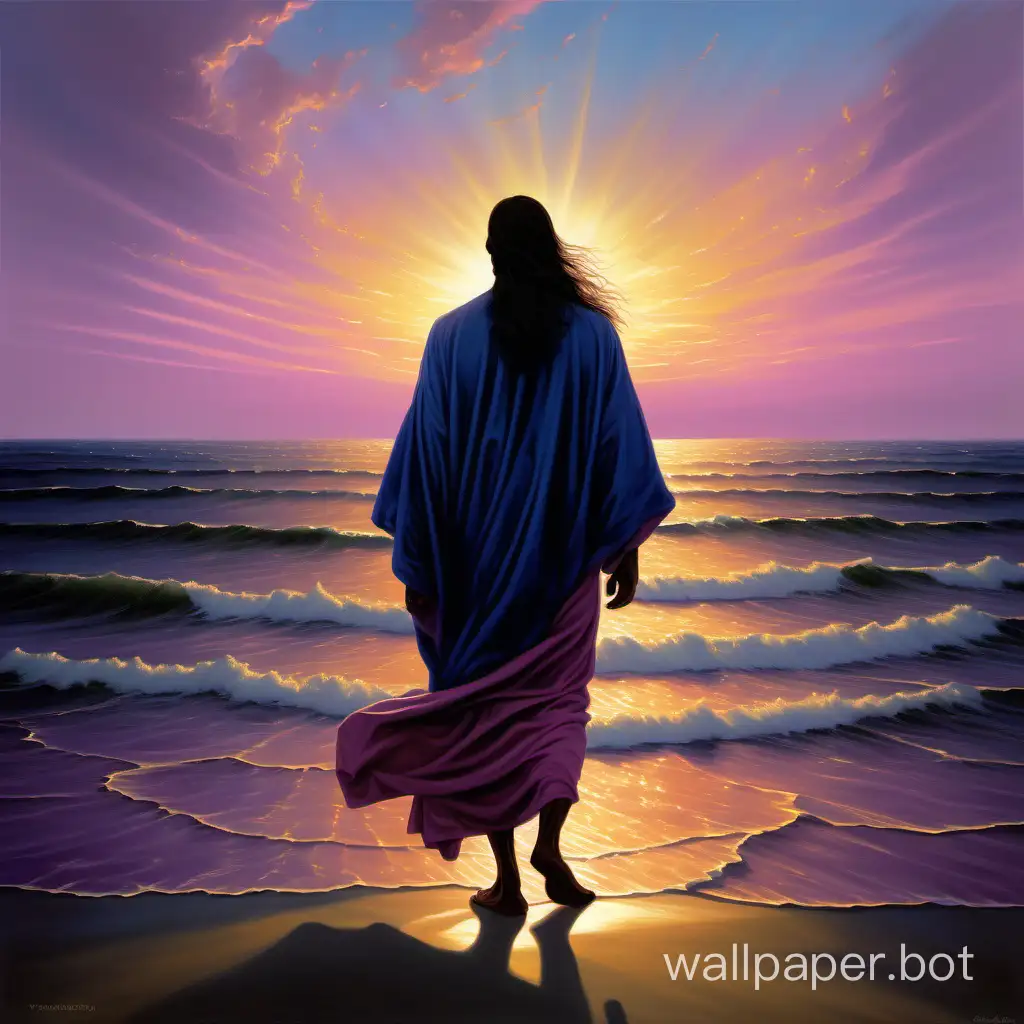 Jesus-Walking-on-Water-in-Radiant-Light