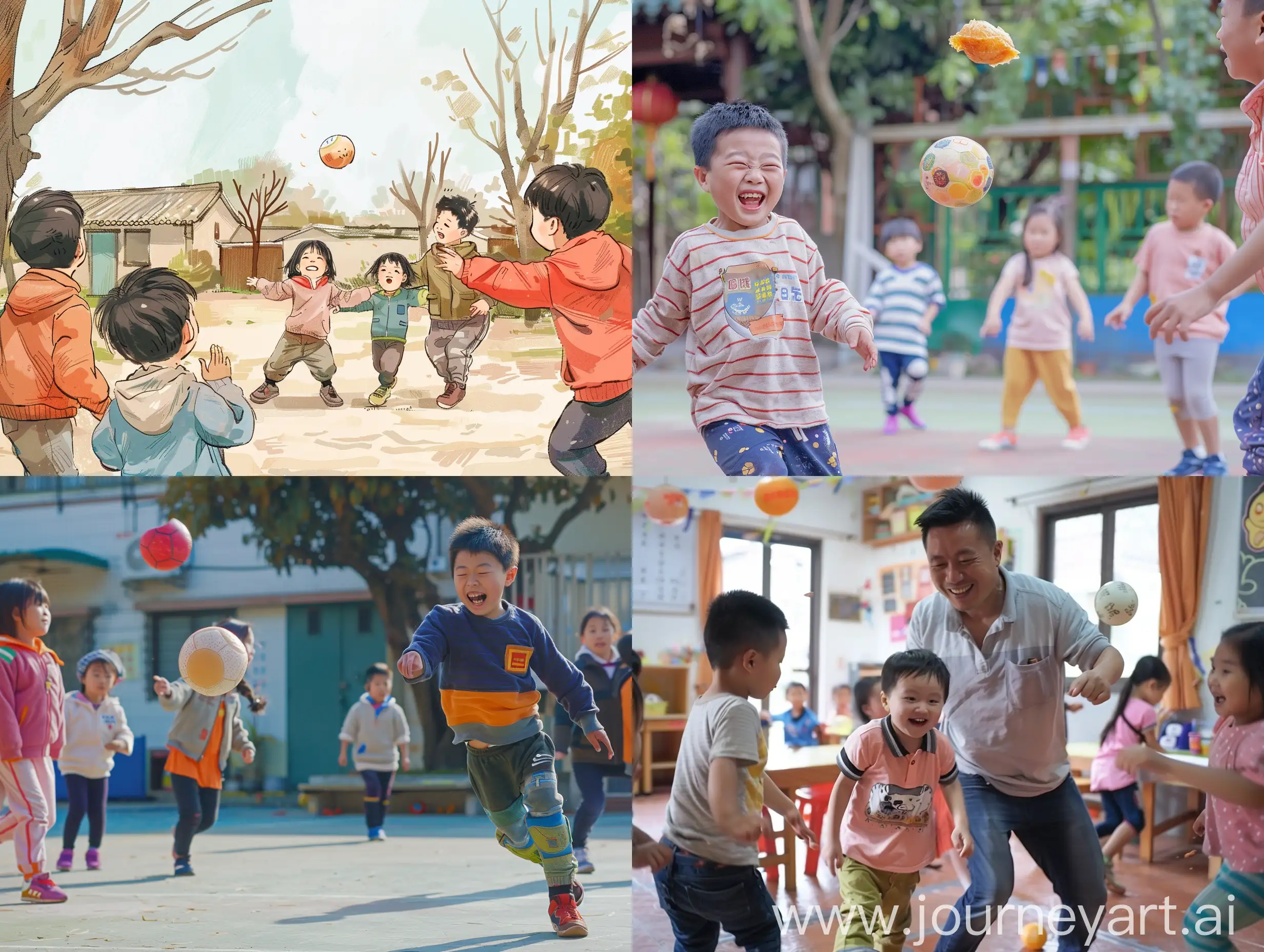 Joyful-Ball-Kicking-in-Kindergarten-Baozi-Mishap-Sparks-Laughter