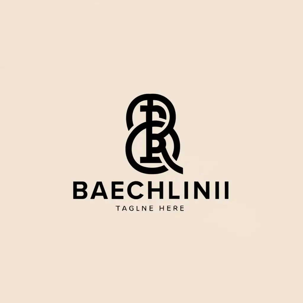 a logo design,with the text "Baechlini", main symbol:no rich - no bitch,Minimalistic,clear background