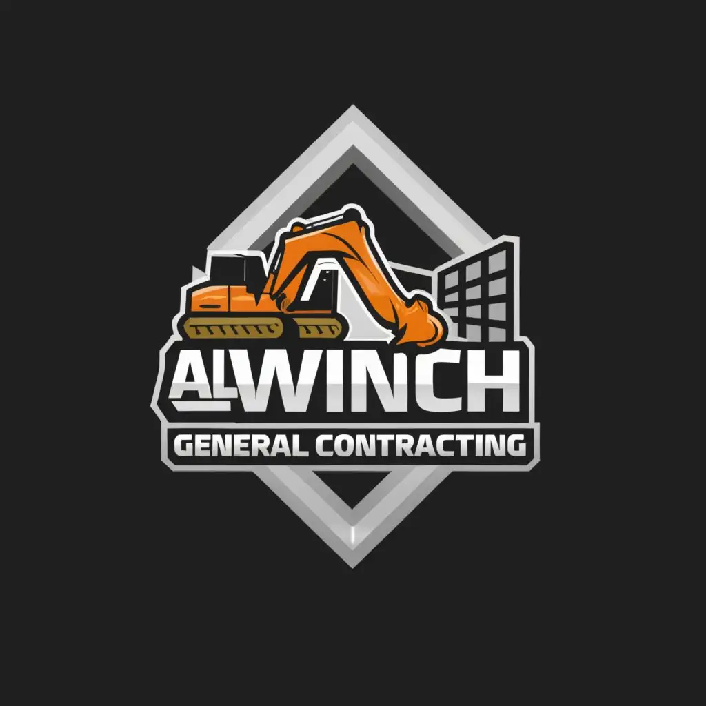 a logo design,with the text "Al Winch General Contracting", main symbol:excavator,complex,be used in Construction industry,clear background