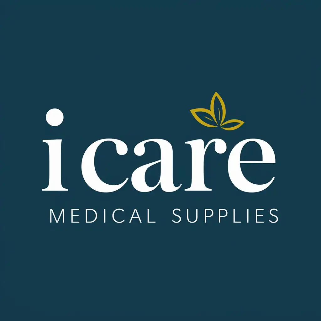 logo, medical supplies, with the text "I care", typography