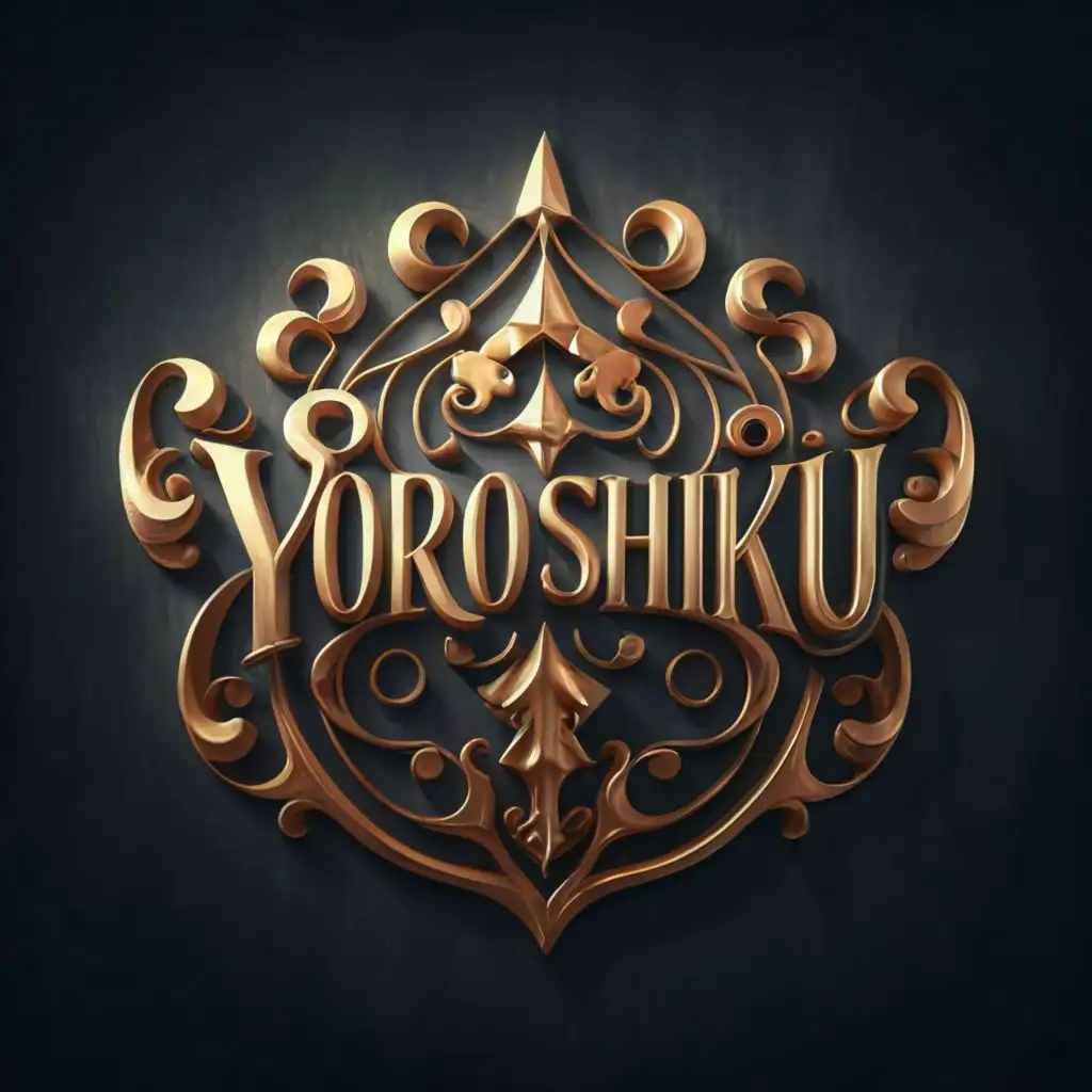 logo, clean sign logo with wording: YOROSHIKU,  3d render, typography, majestic, fantasy, intricate, elegant, realistic proportions, highly detailed, dark fantasy, photo, cinematic, transparent background, HQ, concept art, ray tracing, smooth, sharp focus, cinematic lighting, illustration, intricate background, Epic Cinematic Text Effect, creative logo design art, logo by Tomasz Biernat, with the text "NICE TO MEET YOU", typography