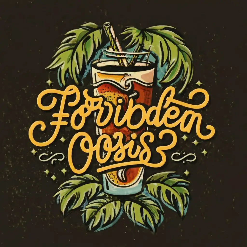 LOGO-Design-For-Forbidden-Oasis-Intricate-Drink-Symbol-on-Clean-Background