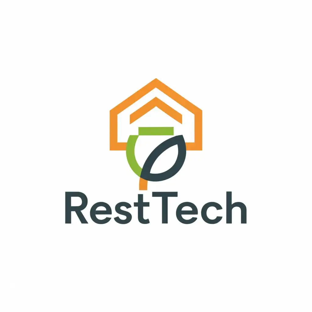 a logo design,with the text "RestTech", main symbol:A care home,Minimalistic,be used in Medical Dental industry,clear background