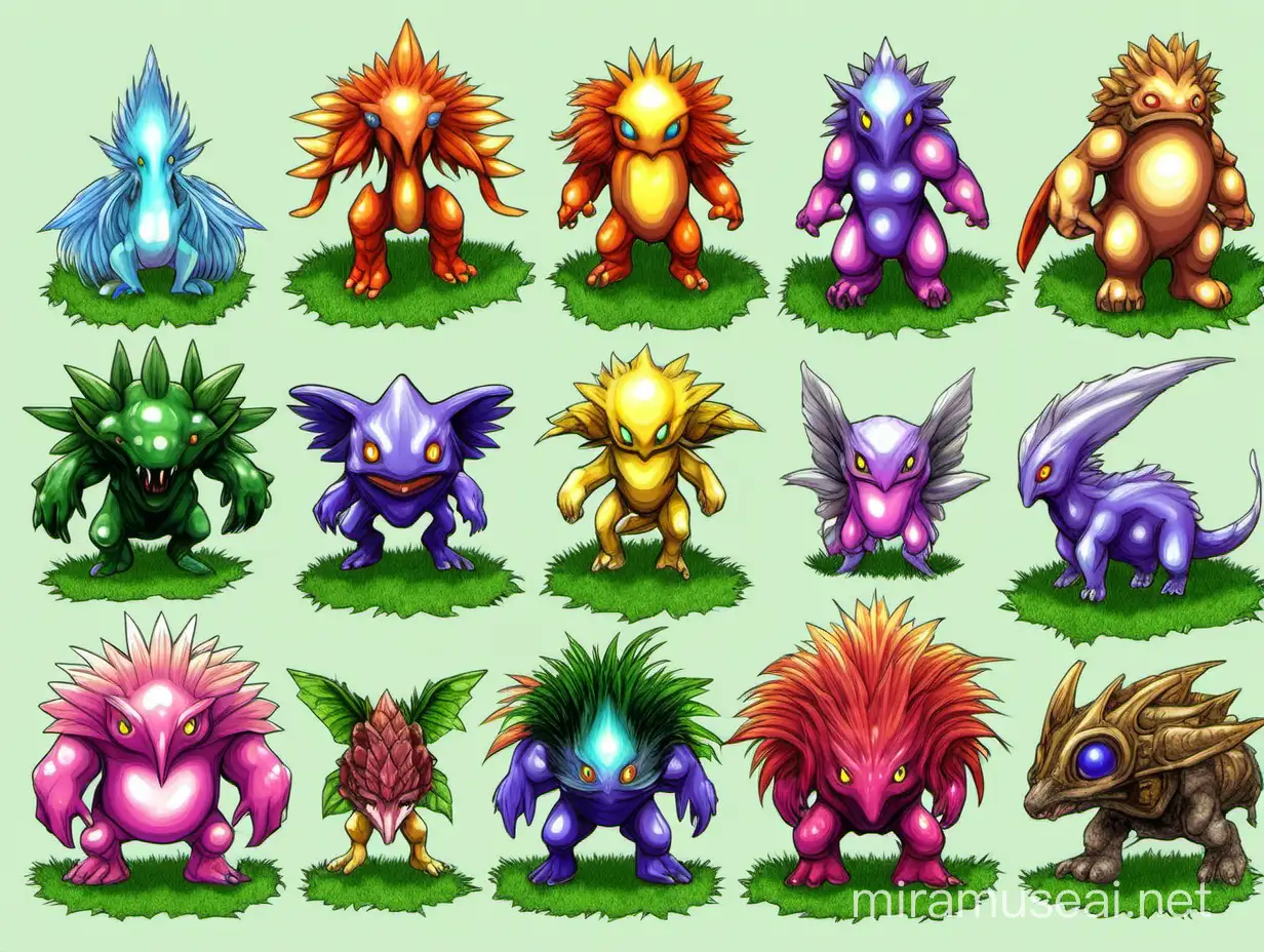Fantasy Elemental Creatures Inspired by Secret of Mana