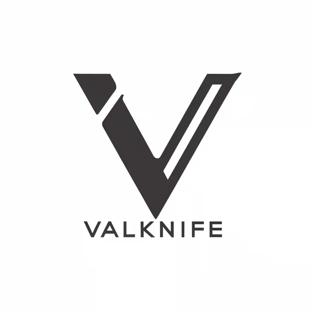 a logo design,with the text "ValKnife", main symbol:V,Minimalistic,be used in Entertainment industry,clear background