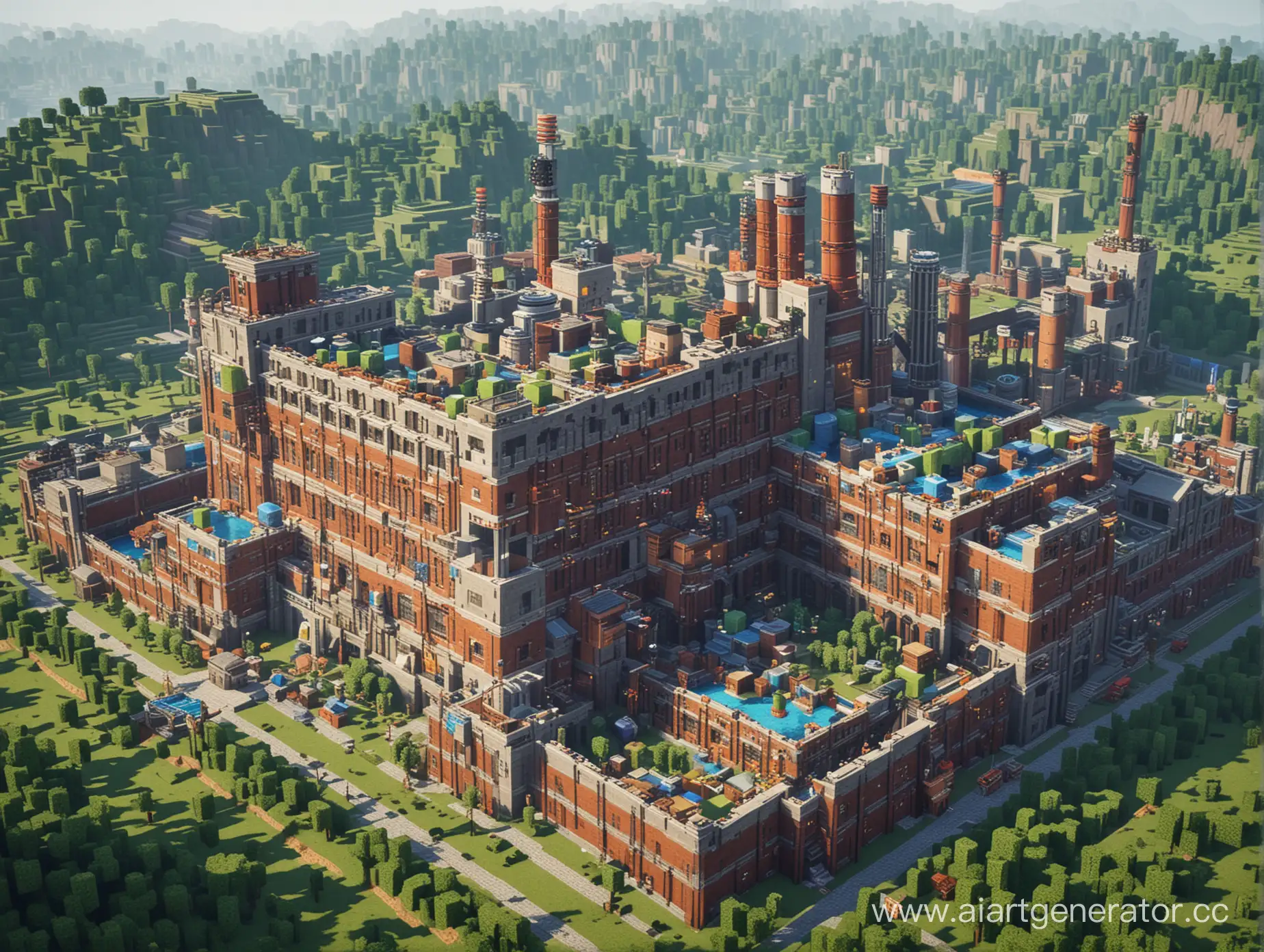 Minecraft-Factory-Industrial-Assembly-in-Pixelated-Realm