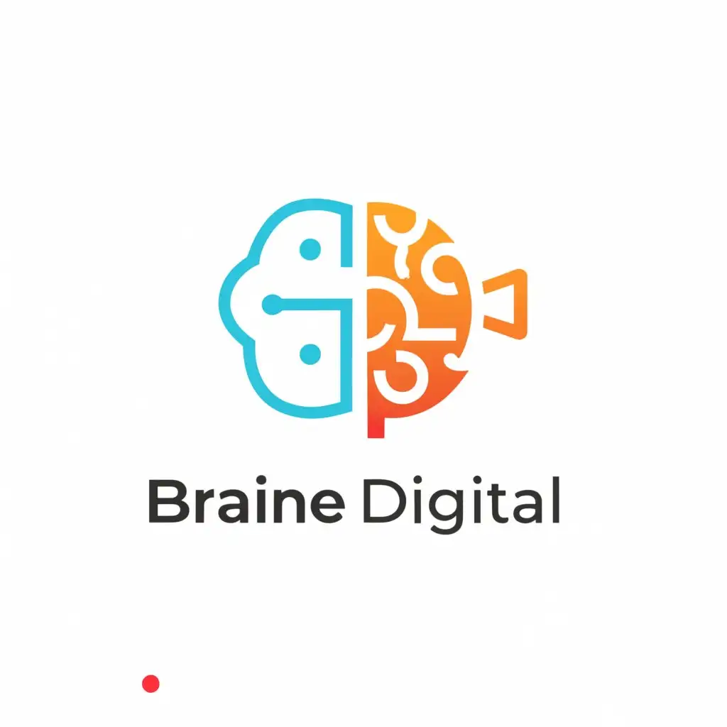 a logo design,with the text "Braine Digital", main symbol:Brain and Marketing,Minimalistic,clear background