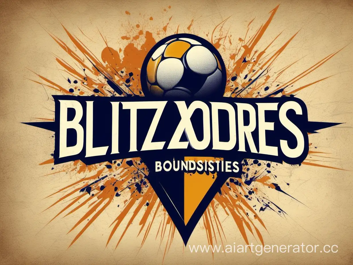 Спортивный плакат с названием команды "Блиц" и девизом "Мы взрываем границы возможностей, спорт, победа, дети