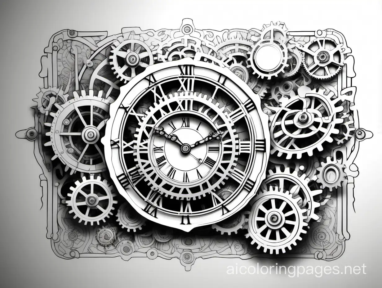 Steampunk-Clock-Mechanism-with-Large-Gears-and-Cogs-Coloring-Page