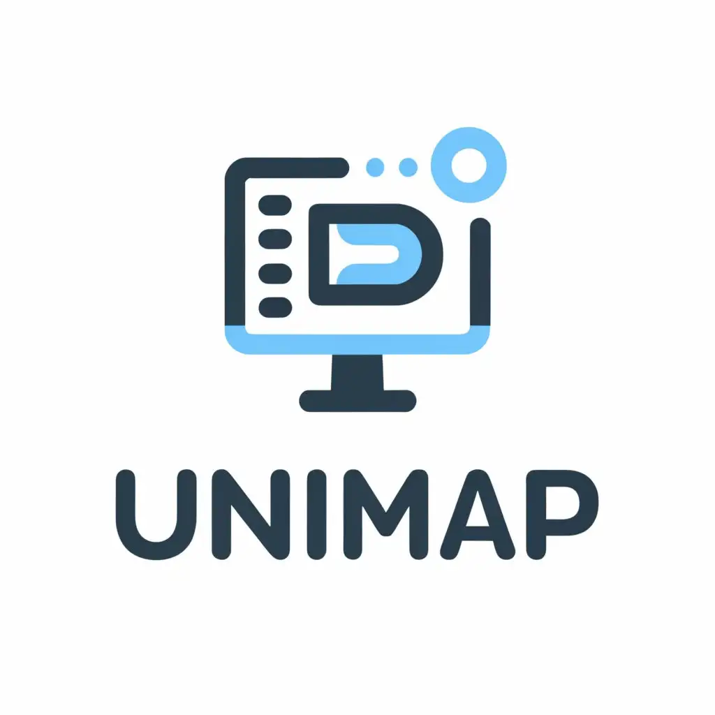 a logo design,with the text "UniMaP", main symbol:computer,Minimalistic,be used in Technology industry,clear background