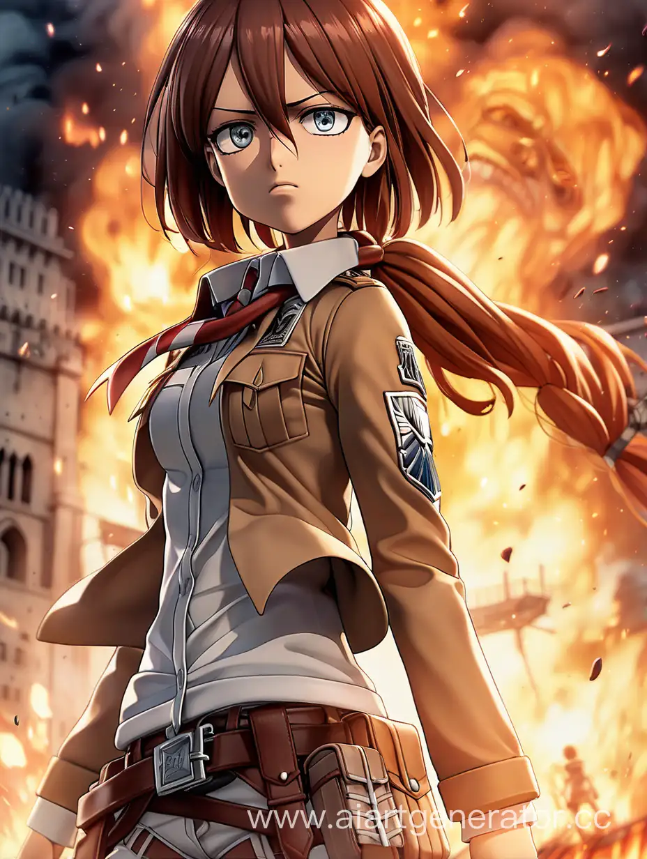 Burning background of wall maria  because of a war in attack on titan