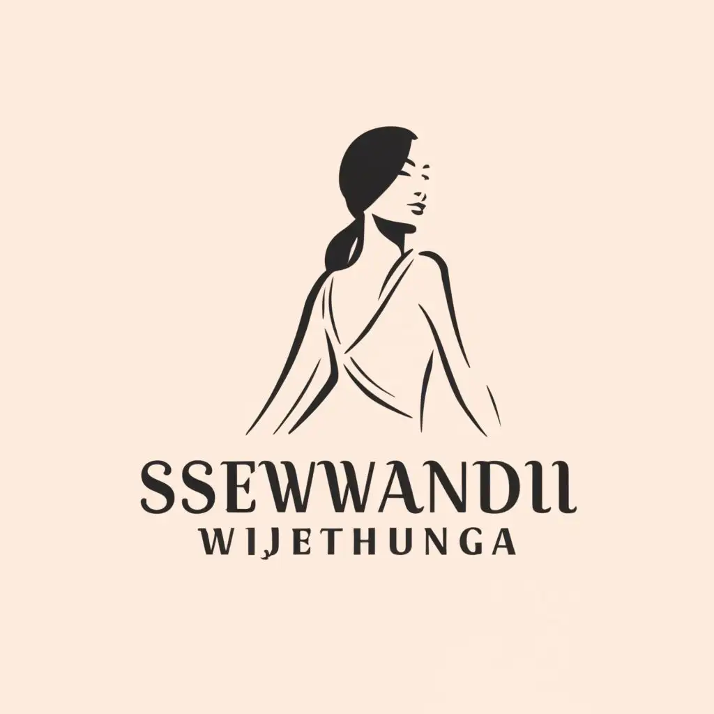 a logo design,with the text "Sewwandi Wijethunga", main symbol:Modeling girl,Moderate,be used in Beauty Spa industry,clear background