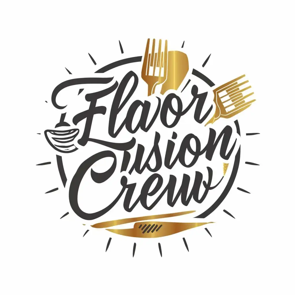 logo, luxury, white background, with the text "Flavor Fusion Crew", typography, be used in Restaurant industry