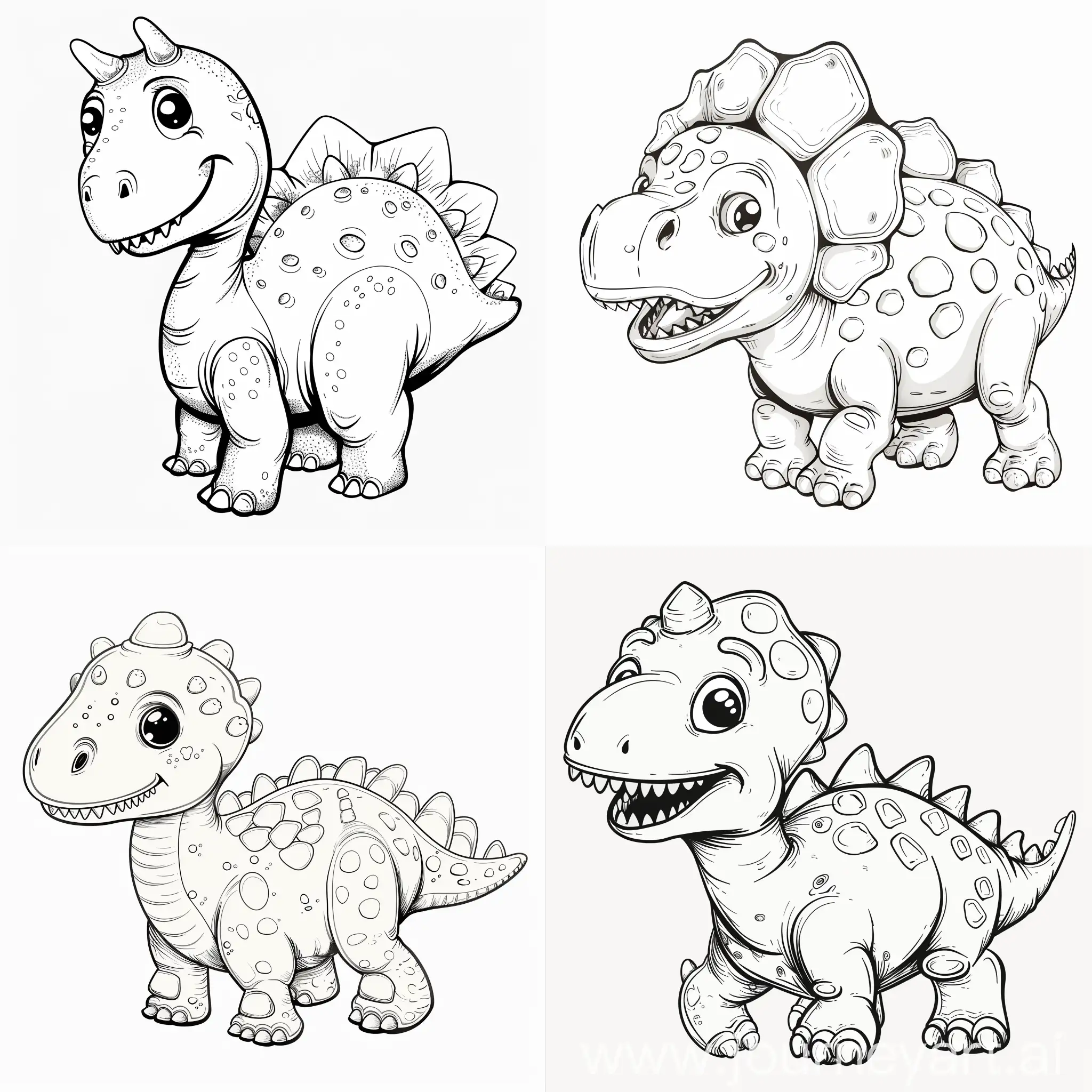 Charming-White-Ankylosaurus-Dinosaur-Coloring-Page