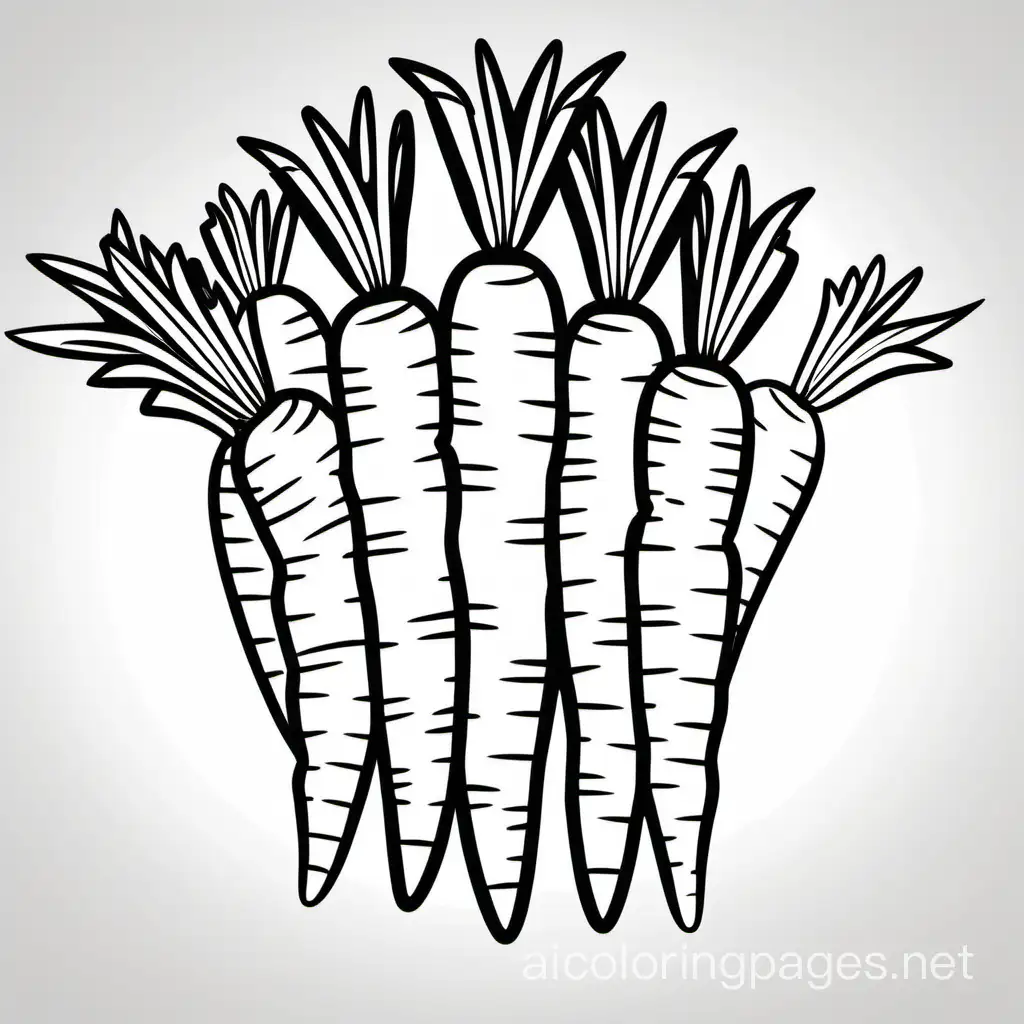 Easy-Carrot-Coloring-Page-with-Bold-Lines-on-White-Background