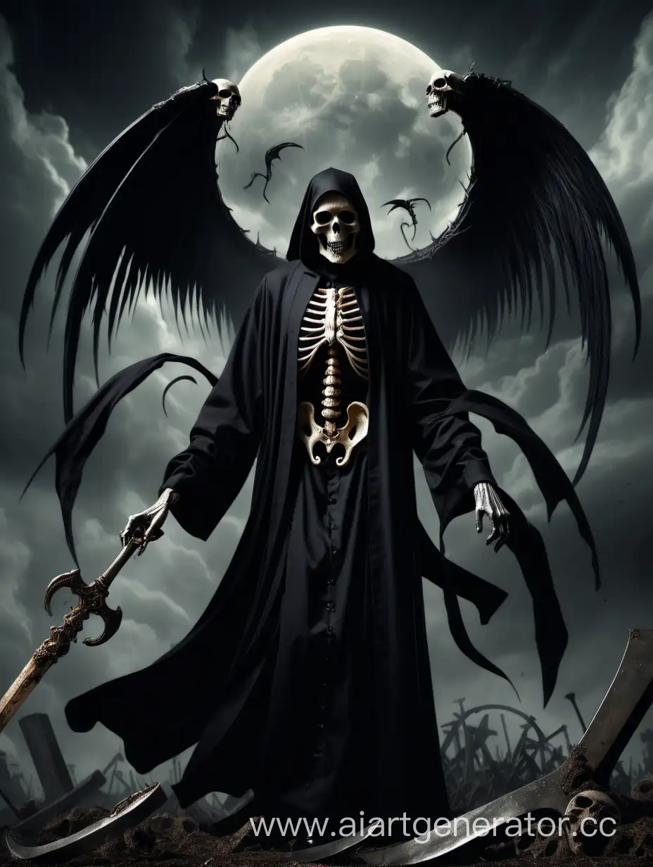 Grim-Reaper-in-Black-Cassock-with-Scythe-and-Bony-Wings