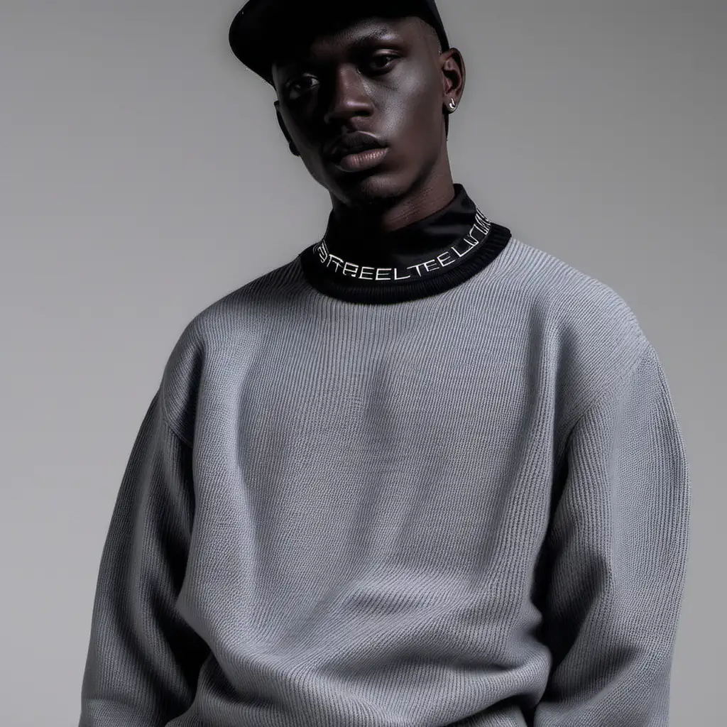 Unique Streetwear Sweater with Distinctive Collar Detailing