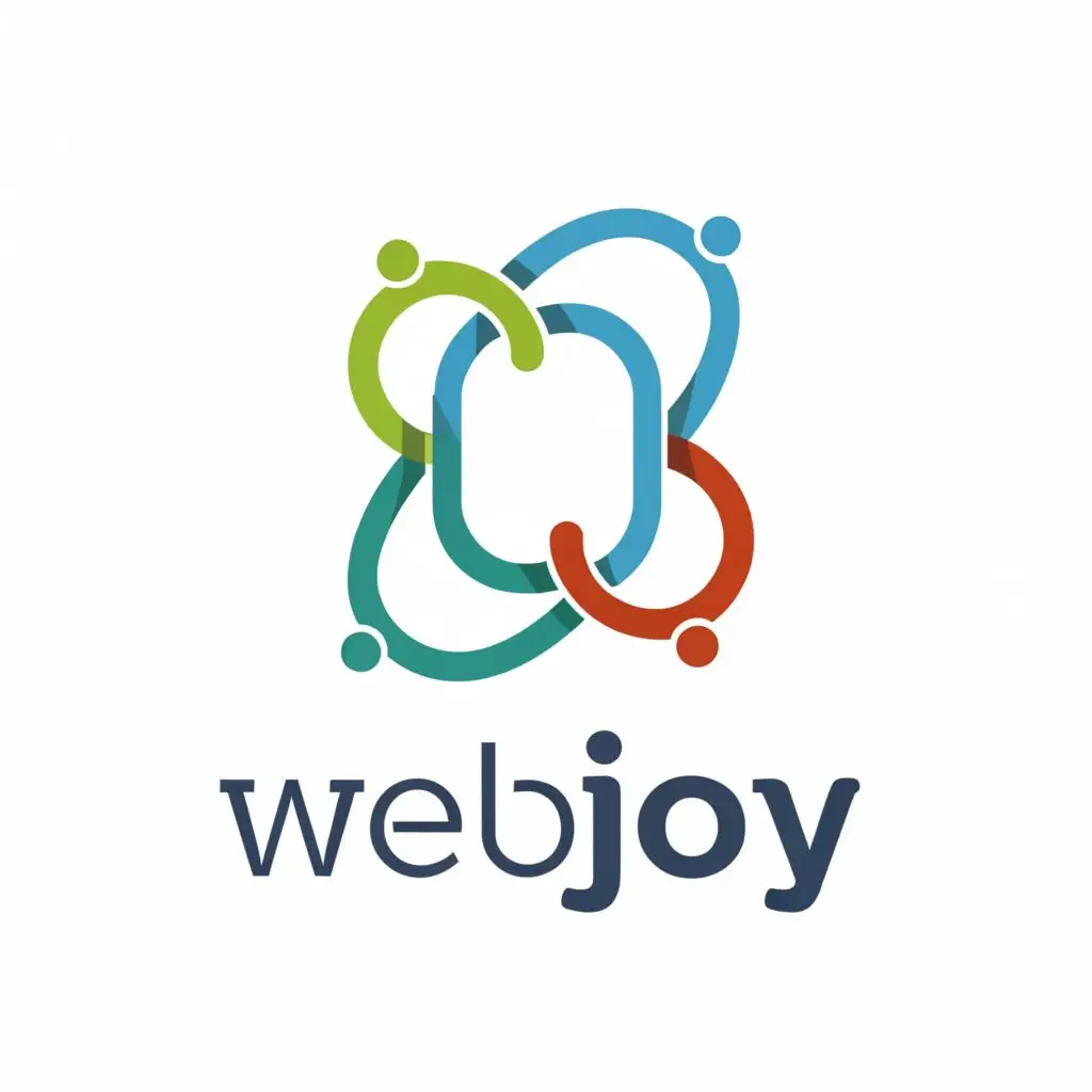 logo, connect, with the text "webjoy", typography, be used in Internet industry