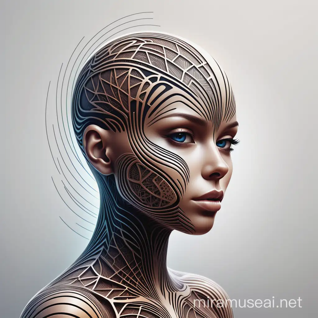 A futuristic and innovative digital logo illustration of a human skin, with intricate lines and patterns that create a sense of depth and complexity. The logo appears to be designed in a minimalistic style, with a touch of modern and urban elements. The overall ambiance of the image is sleek and advanced, evoking a sense of cutting-edge technology and design.