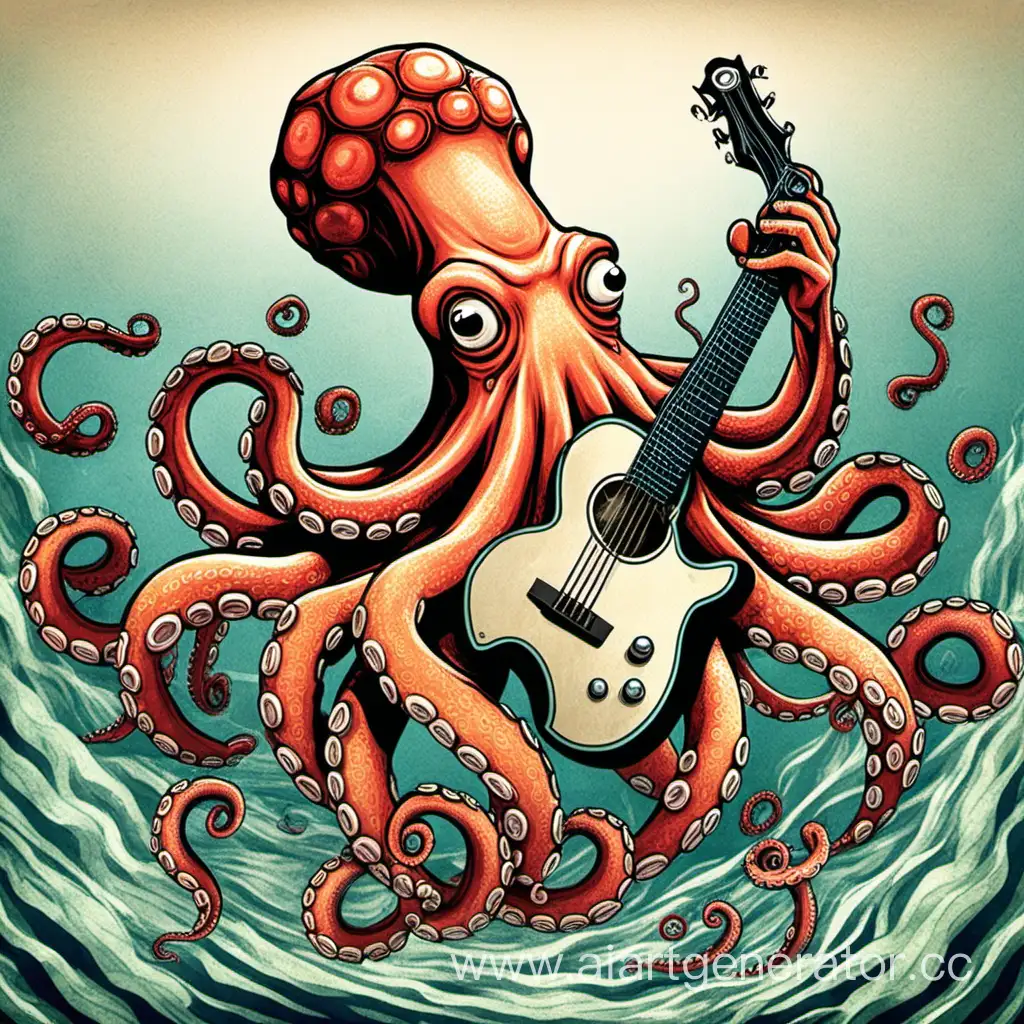 Octopus-Performing-a-Musical-Concert-Underwater
