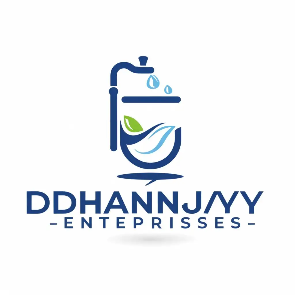 LOGO-Design-For-Dhananjay-Enterprises-Clean-Water-Purification-Emblem