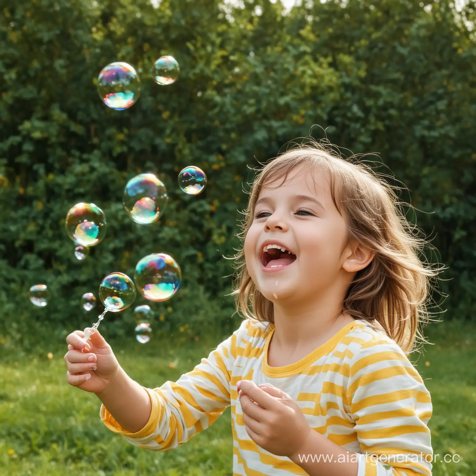 Joyful-Child-Blowing-Soap-Bubbles-Delightful-Moment-Captured-in-Playful-Activity