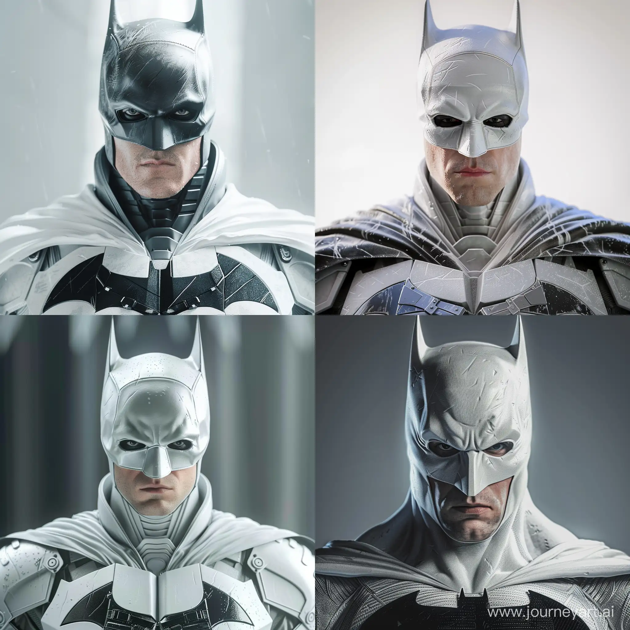 Christian Bale as Batman in White ultra-realistic, 8K UHD high resolution, with cinematic lighting