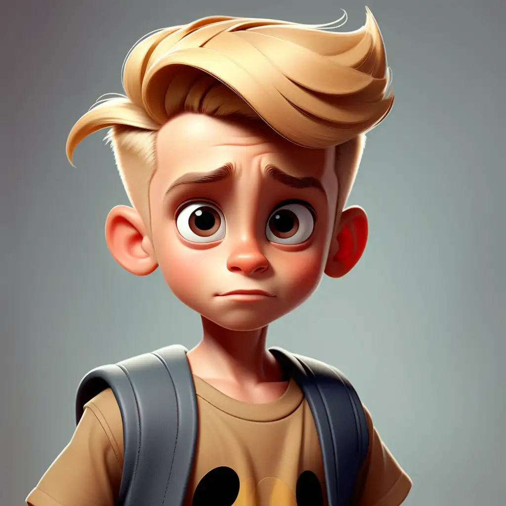 Adorable 5YearOld DisneyStyle Boy with Golden Blond Hair