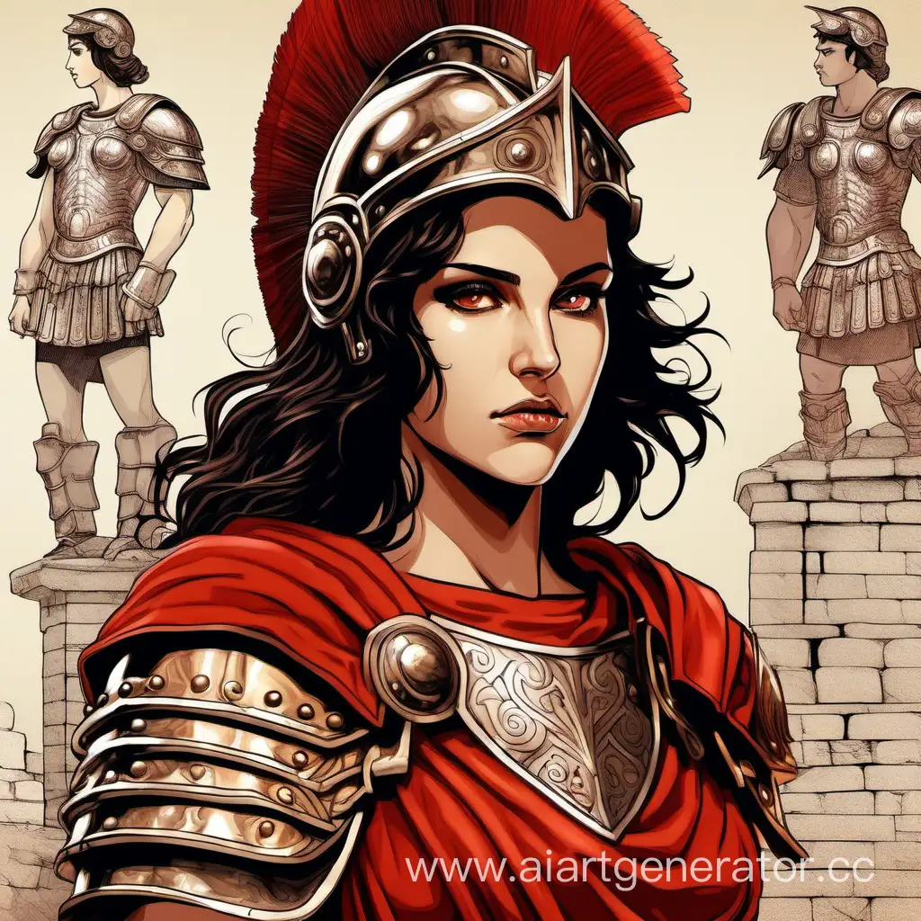 Beautiful-Roman-Centurion-Woman-in-Armor-at-DragonAdorned-Fortress