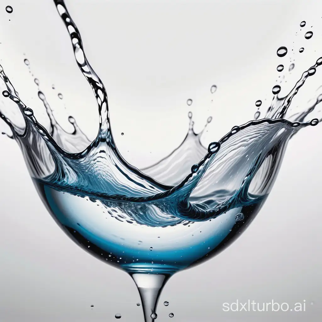 Dynamic-Water-Stream-on-White-Background-Vivid-Advertisement-Concept
