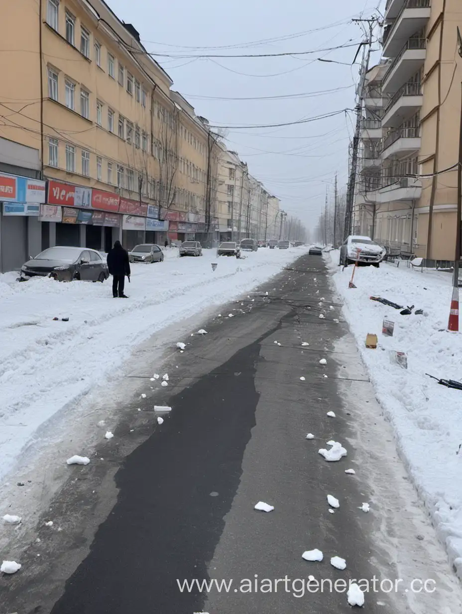 Водители возмущены уборкой улицы Российская. После снегопадов прошел уже месяц, а проезжая часть здесь до сих пор находится в ужасном состоянии.