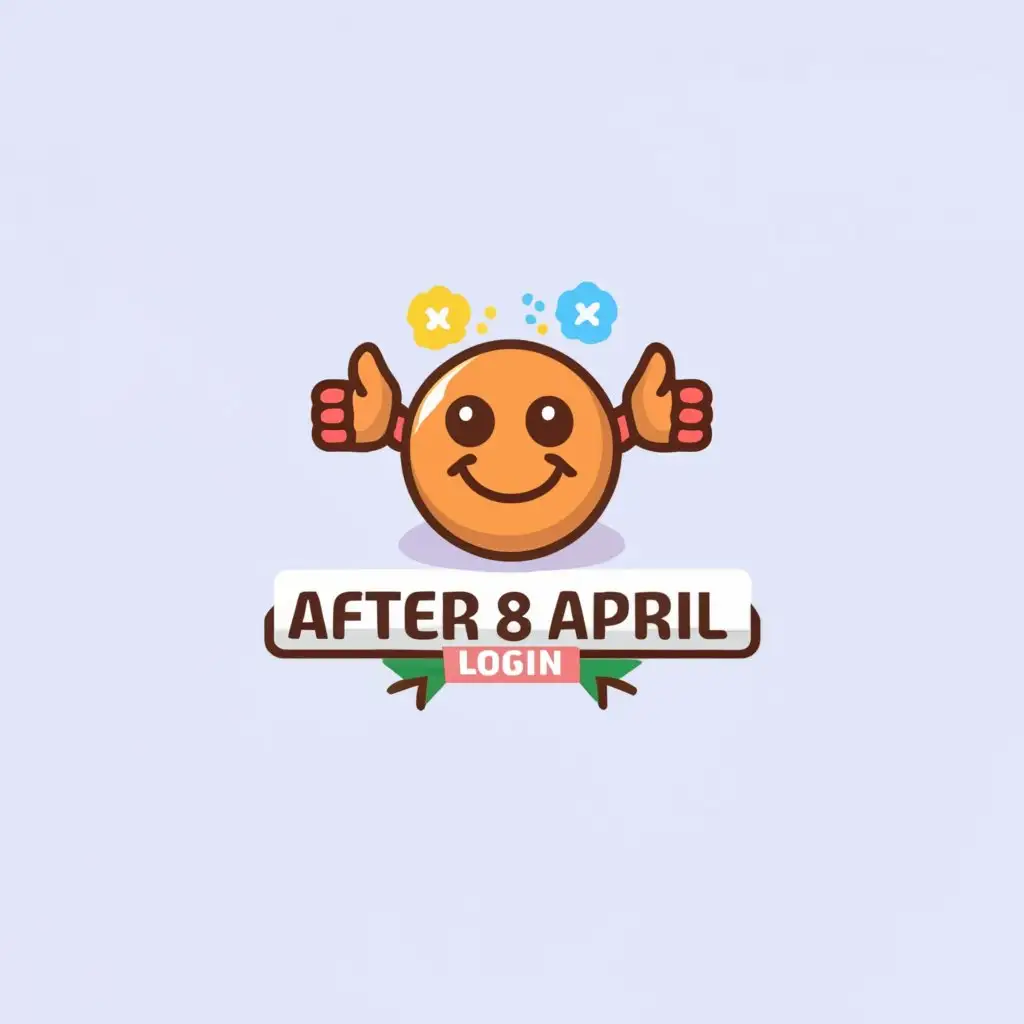 a logo design,with the text "After 8 April", main symbol:cartoon of facebook login,Moderate,clear background