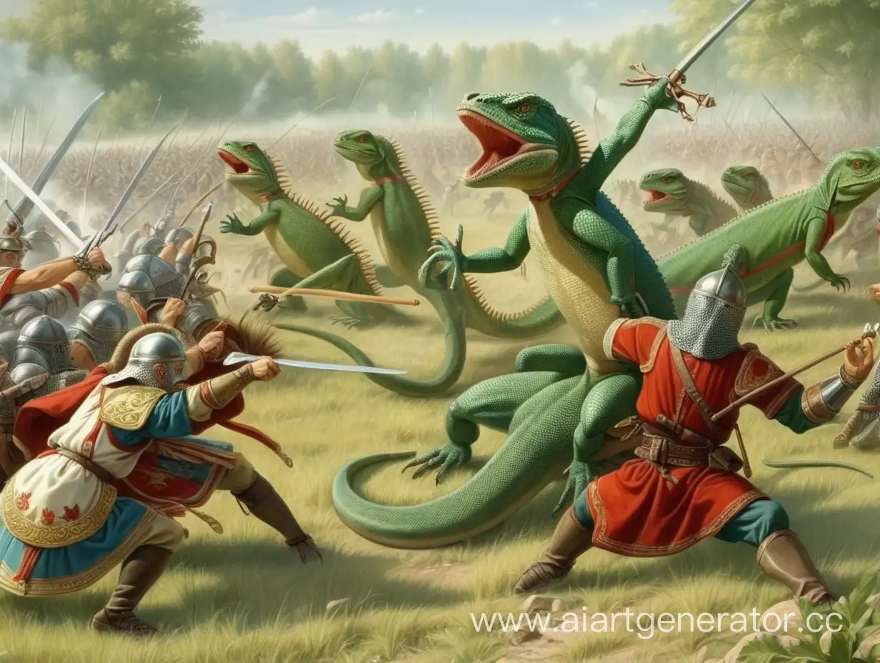 Битва Древних Русов против ящеров





